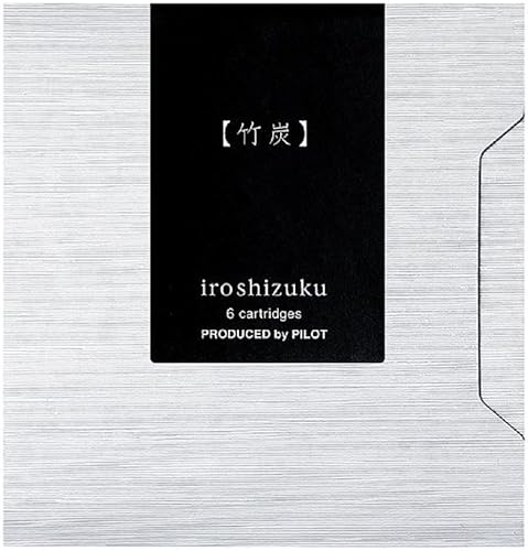 Pilot Iroshizuku - Cartuchos de tinta para pluma estilográfica Take-sumi (negro) 6 piezas IRF-6S-TAK con adhesivo Kanji Love