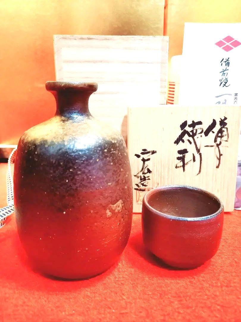 Amazon.co.jp: 備前焼 徳利 ぐいのみ セット プレゼント 木箱付き 伝統