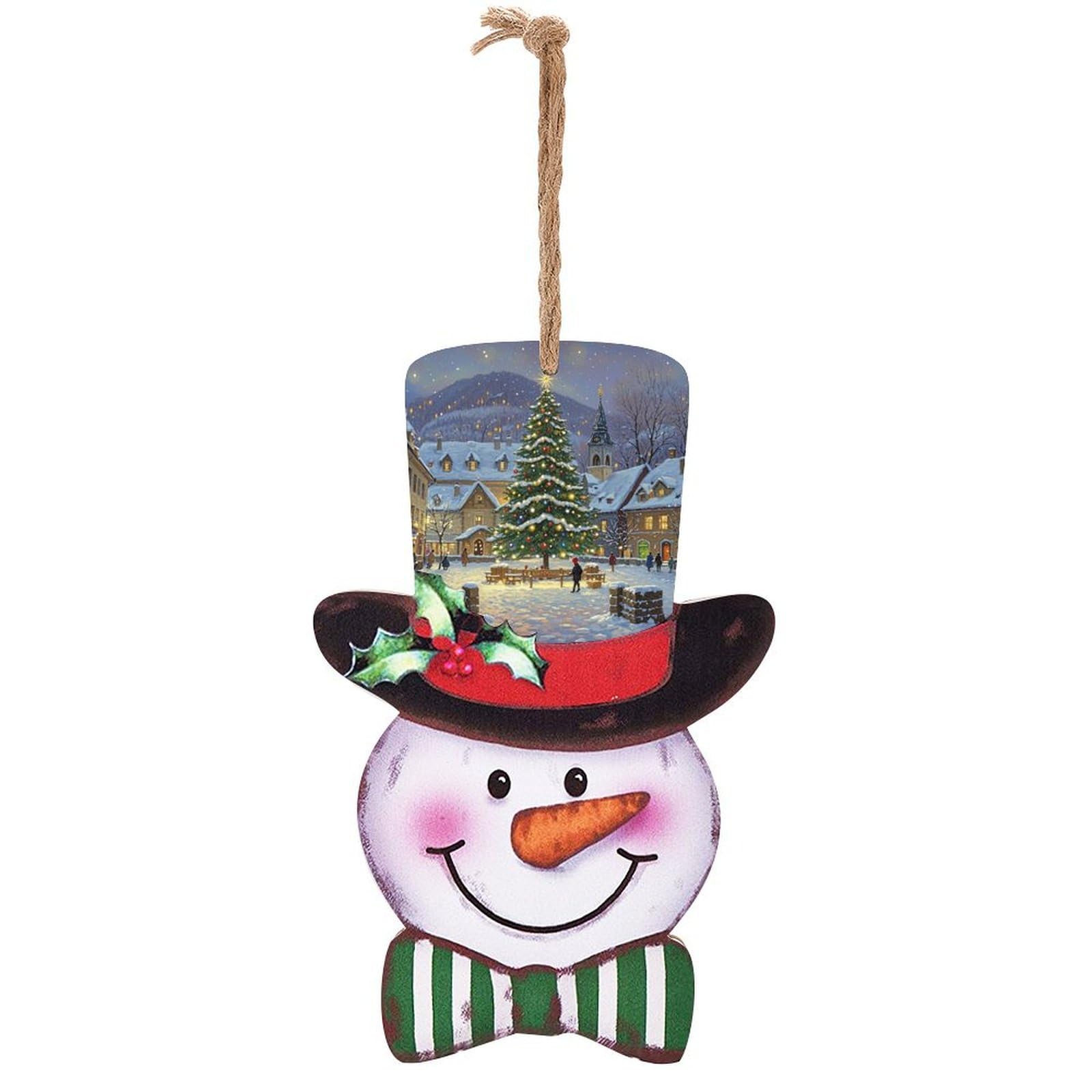 Panneau de Noël en bois et décoration murale bonhomme de neige