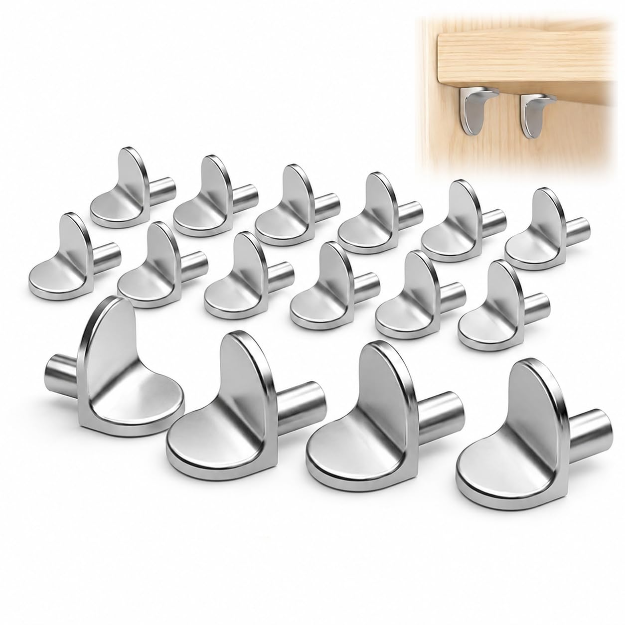 Shelf Support Pegs 20 Pack 5mm Zinc Alloy Cabinet Shelf Pins