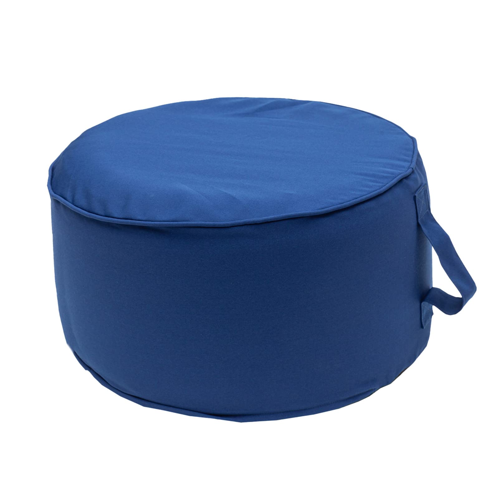 QILLOWAY Inflatable Outdoor Ottoman for Patio, Waterproof Round Pouf, Inflatable Foot Rest, Outdoor Footstool for Poolside, Garden，Camping,Royal Blue,Classic Blue