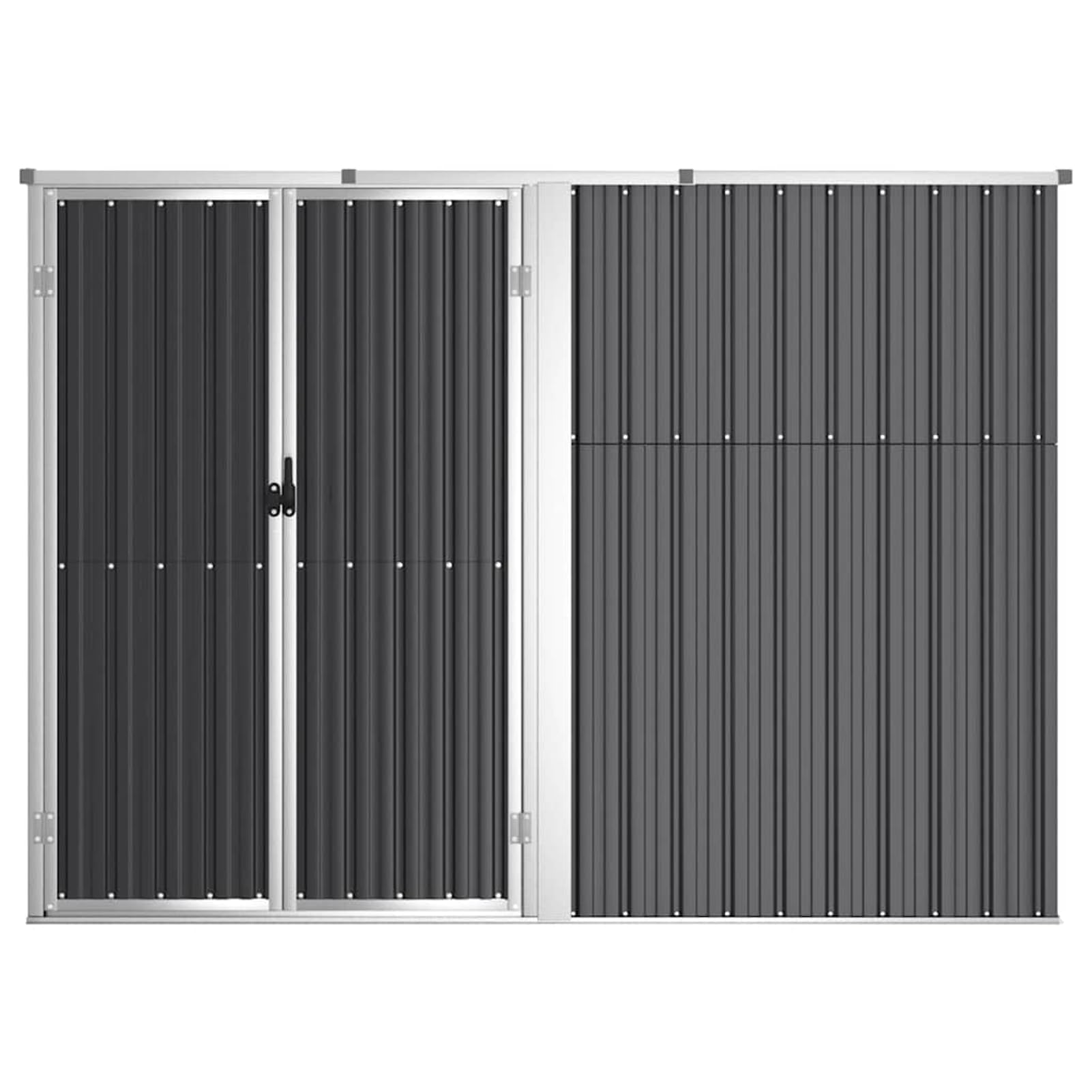 Gecheer Capanno per Attrezzi,Capannone,Casetta,per Attrezzi,Casetta Porta Attrezzi,Porta attrezzi da giardino,Rimessa Attrezzi da Giardino,Capanno da Giardino in Acciaio Zincato,Antracite 225x89x161cm