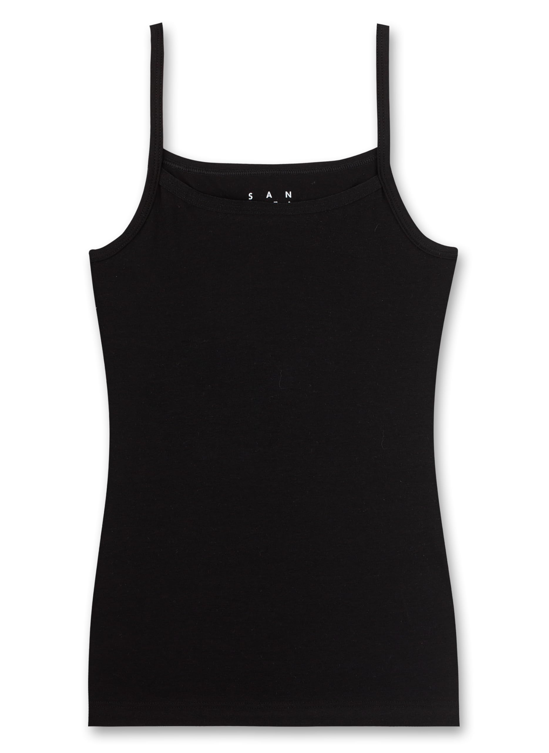 Sanetta Girls Undershirt and Sustainable Cotton Undershirt for Girls Underwear for Girls, Black (Super 10015), 164