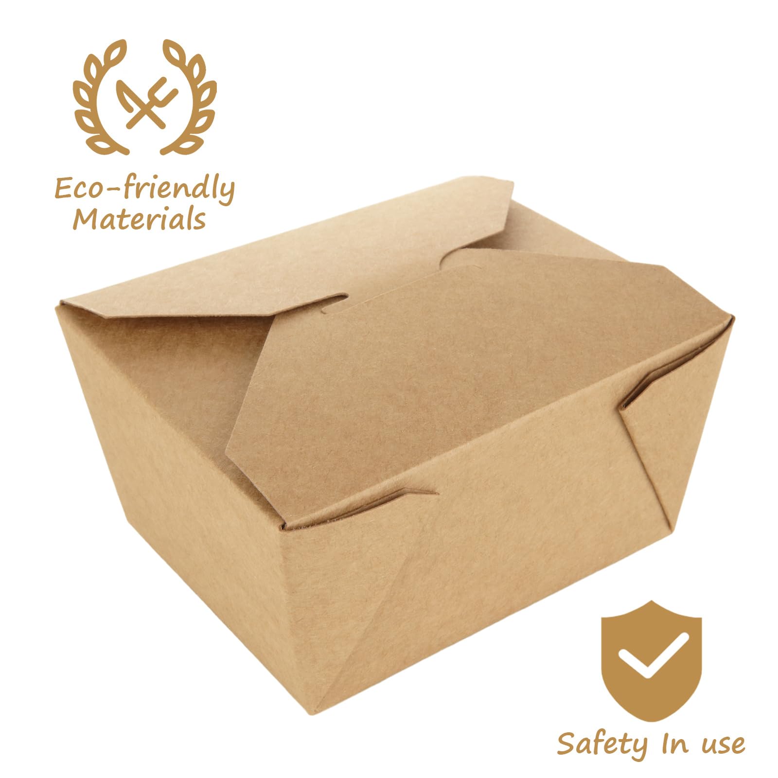100 scatole di carta kraft usa e getta, 130 × 106 × 65 mm, biodegradabili, contenitori per alimenti e snack, scatole da asporto in cartone a