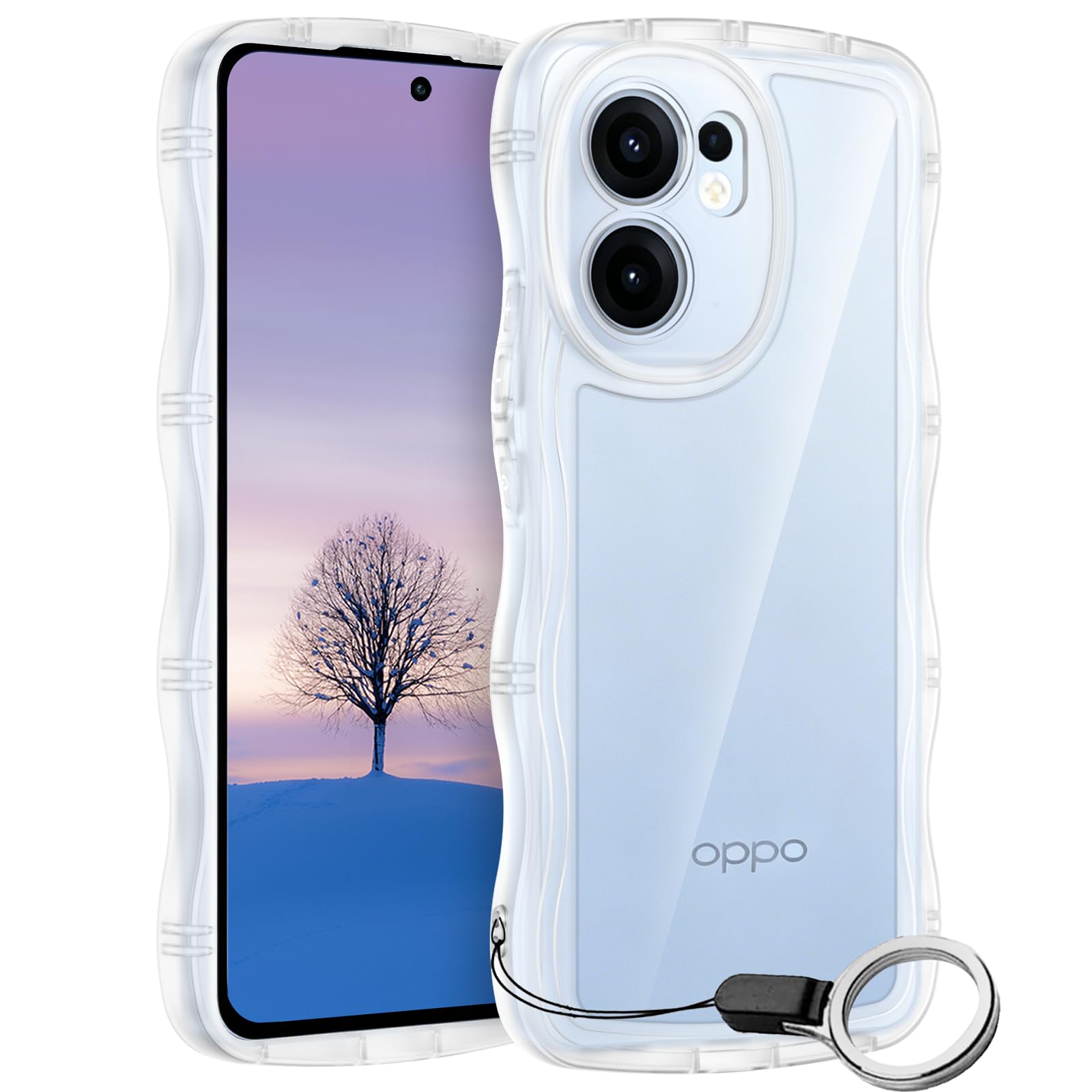 Amazon.co.jp: OPPO Reno13 A ケース クリア ウェーブ TPU波状の