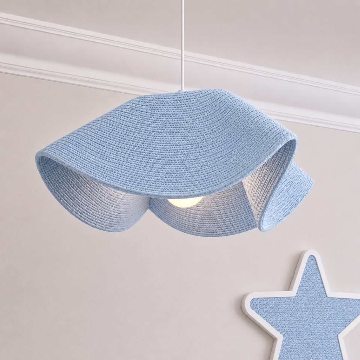 CGC Lighting Indoor Ceiling Lampshade Easy Fit Pendants Childrens Kids Bedroom Playroom Toy Room (Baby Blue Large)