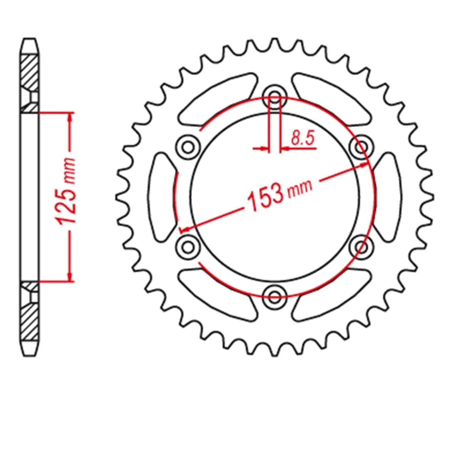 Pignone di trasmissione Per Beta Per Betamotor 200 RR Per Enduro 2019 2020 Moto Pignone 520 CNC 14T/49T Anteriore Posteriore(14T 49T)