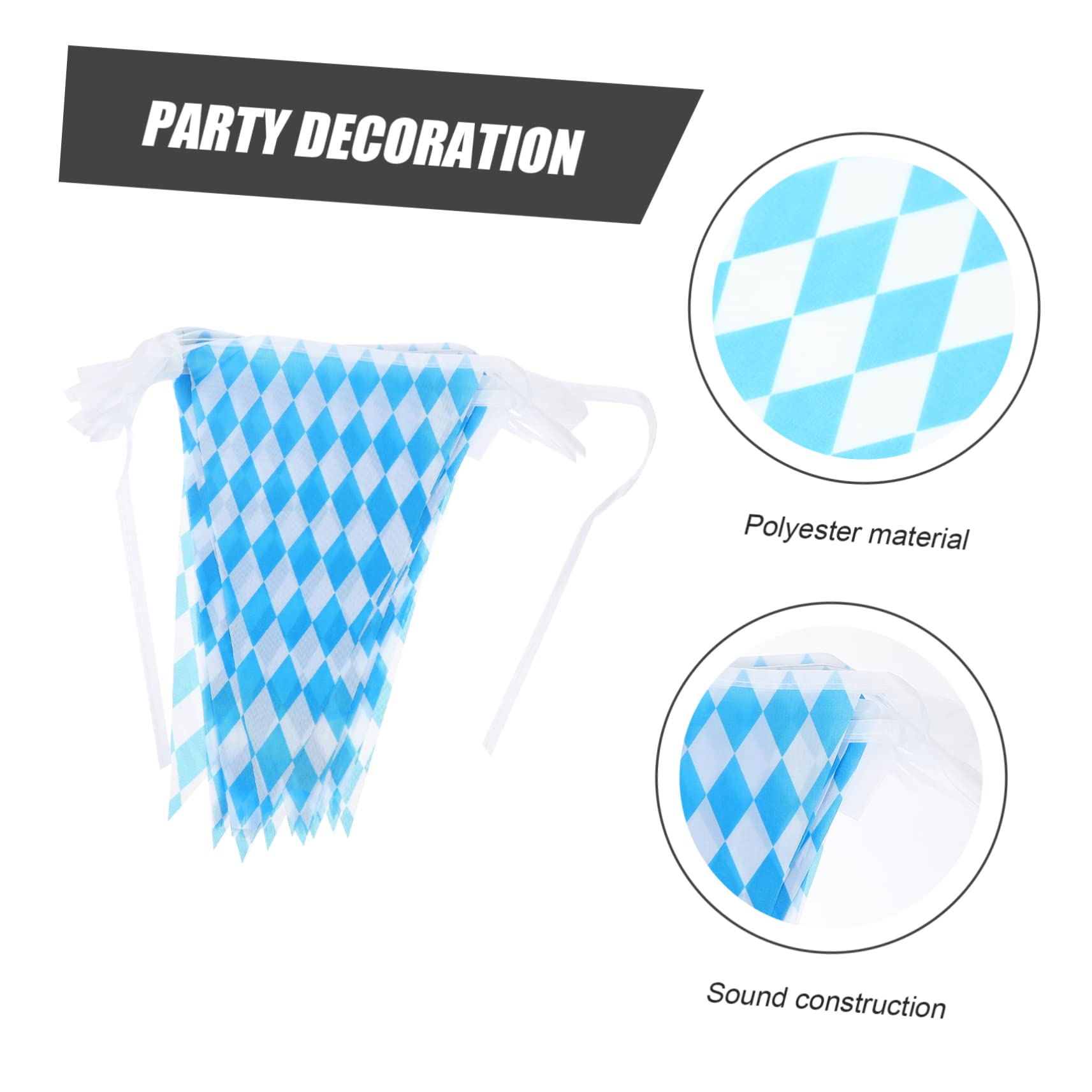 NUOBESTY 3sets Festone Decorativo Poliestere Bandierine Triangolari Per Oktoberfest Per e Decorazioni e