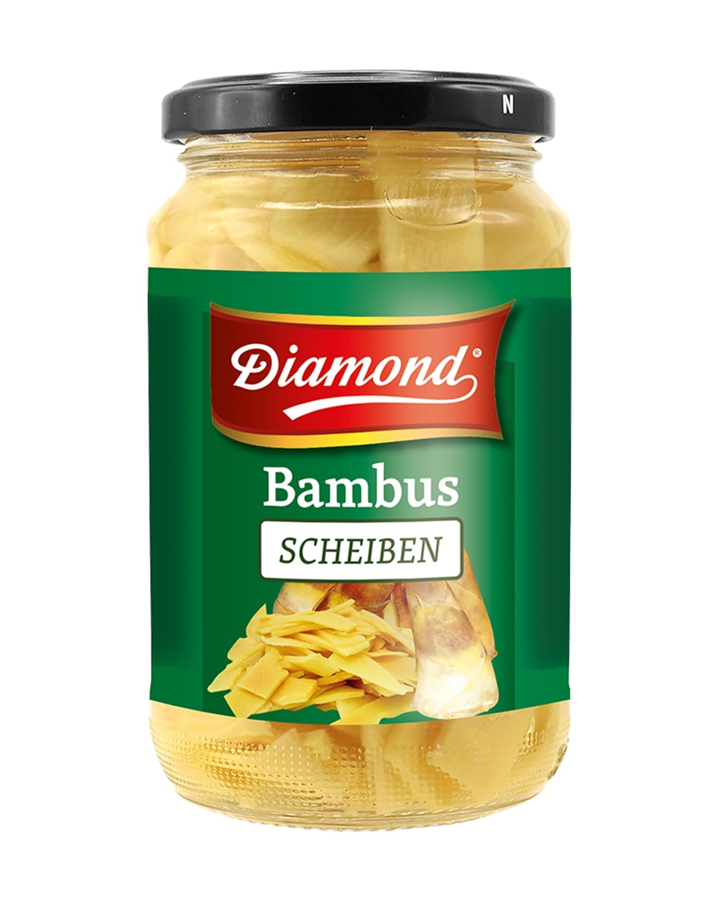 DIAMOND Rodajas de bambú, vegetal asiático en conserva, adecuado para platos wok, bajo en carbohidratos - 1 x 330 g (175 g Peso Neto Escurrido)