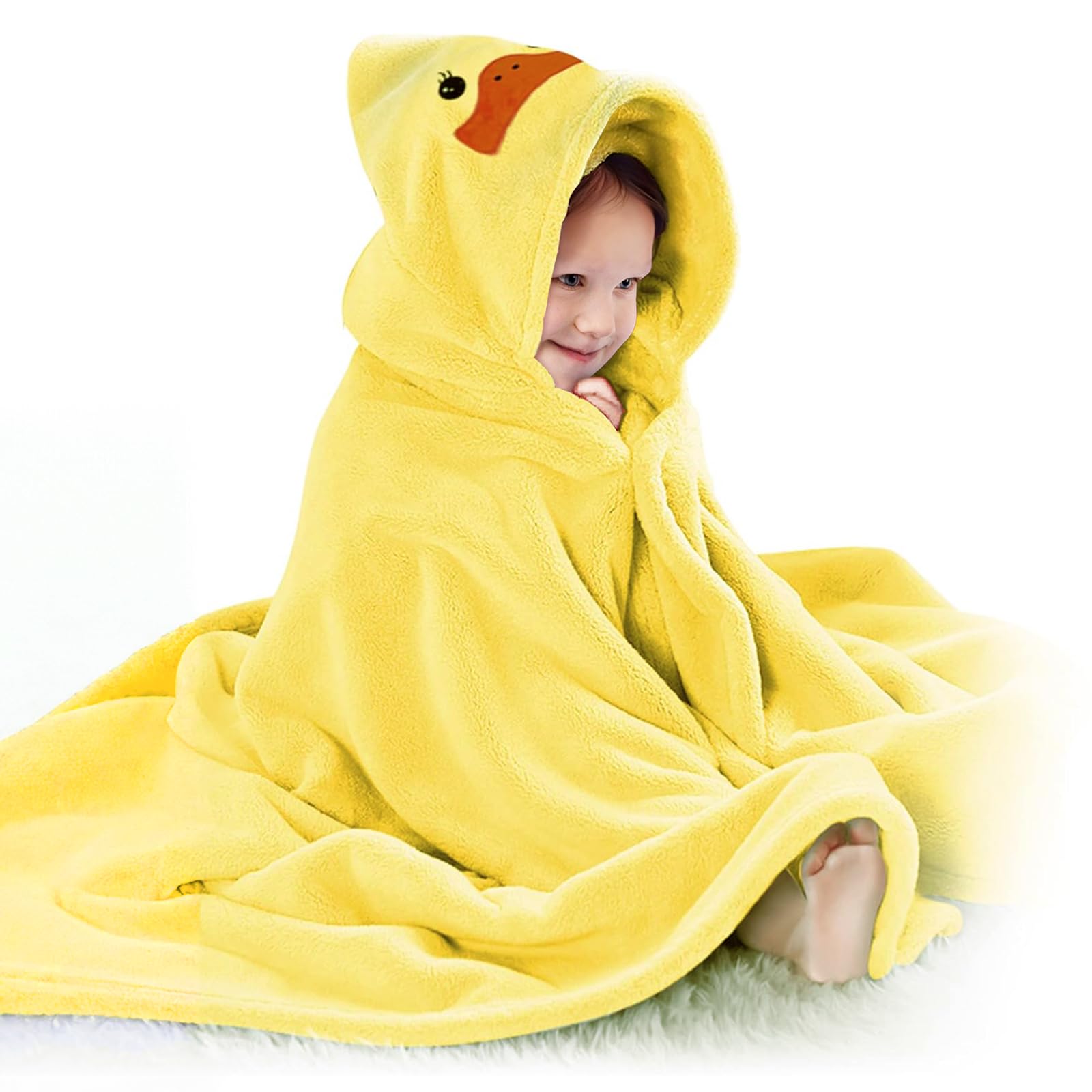 Accappatoio Per Neonato 90x90 Cm - 100% Cotone, Con Cappuccio A Unicorno, Super Assorbente E Morbido - Foto 3