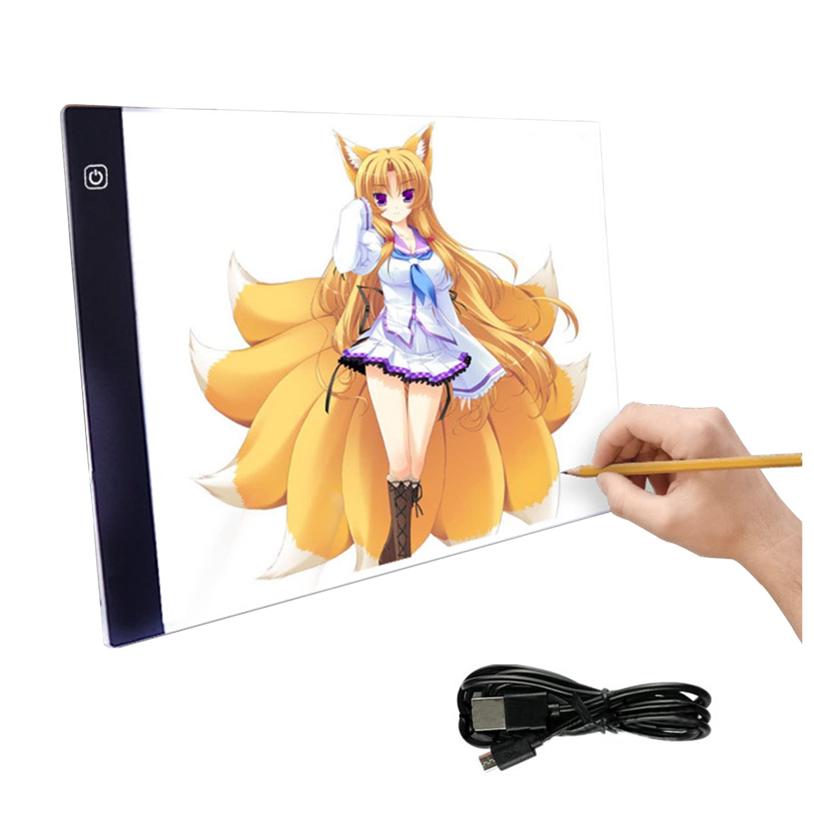 SWOZ A4 LED Light Pad Ultra Thin USB Powered, Infinitely Adjustable Brightness Tracing Light Box, for Drawing, Sketching, Animation, Diamond Painting,Black,A5