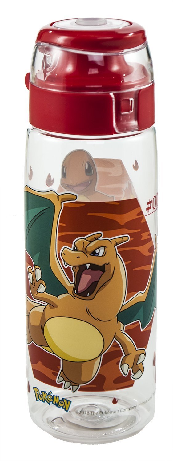 25-oz Pokemon Water Bottle with Flip-Top Cap & Carrying Loop- by Zak! , BPA-Free and Break Resistant (Charizard)