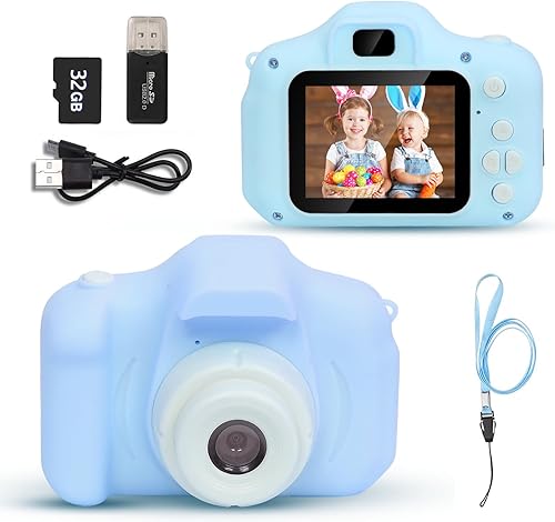 Lmgy Cámara para niños, enfoque automático HD, 13 MP, video 1080P, 2000 fotos, marcos divertidos, juegos para niñas, niños pequeños, regalo de