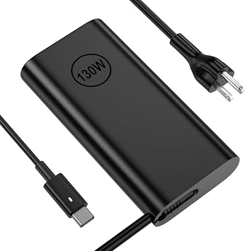2025 New 130W USB C Type C Adapter Laptop Charger Compatible with Dell XPS 15 2in1 9575 Precision 5530 2in1 5550 5750 3560 3550 3551 Latitude 7410 7310 7210 9410 9510 9575 5420 5520 5510 Power Cord