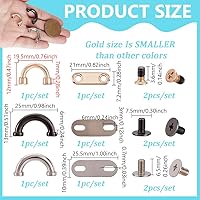 Vista 2 de WADORN 24 juegos de hebillas de conector de anillo en D de metal para bolsa, puente de arco de 3 colores, hebilla de anillo D, conector de cadena