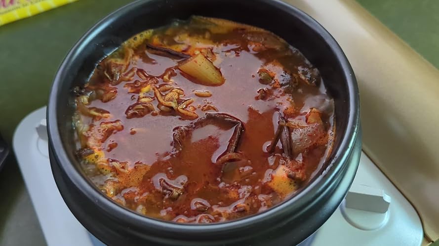 XICHENGSHIDAI Dolsot Bibimbap Steingut Schüssel, koreanischer Kochsuppe Keramiktopf, Donabe Topf