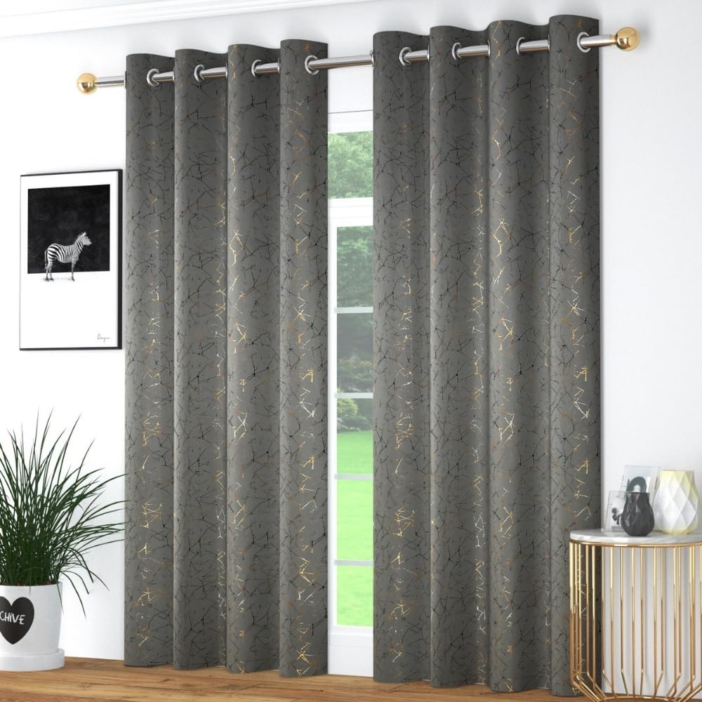 DECOROLOGY Blackout Curtains 7 Feet Long Set of 1 Room Darkening Heavy Thick Foil Print Curtains for Door Living Room & Bedroom (Grey - 7ft Long - 1 pcs) (B0C9G9Q8ZY) Amazon Price History, Amazon Price Tracker