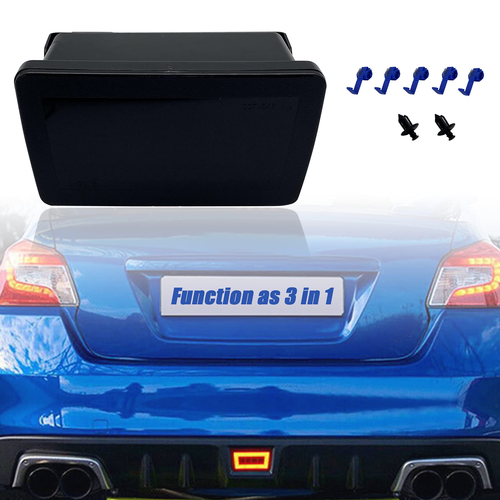 PGTOPONE JDM Smoked Lens Rear Fog Light Bumper Lamp Function As Running Brake Light Reverse Light Compatible with Subaru WRX STI, Impreza, XV Crosstrek (Wire Harness & Mounting Bracket) (Smoked)