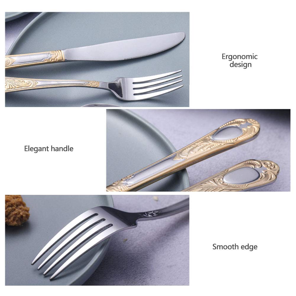 SET 6 PZ FORCHETTA FORCHETTE TAVOLA IN ACCIAIO INOX MANICO COLORE ROSSO - Foto 10