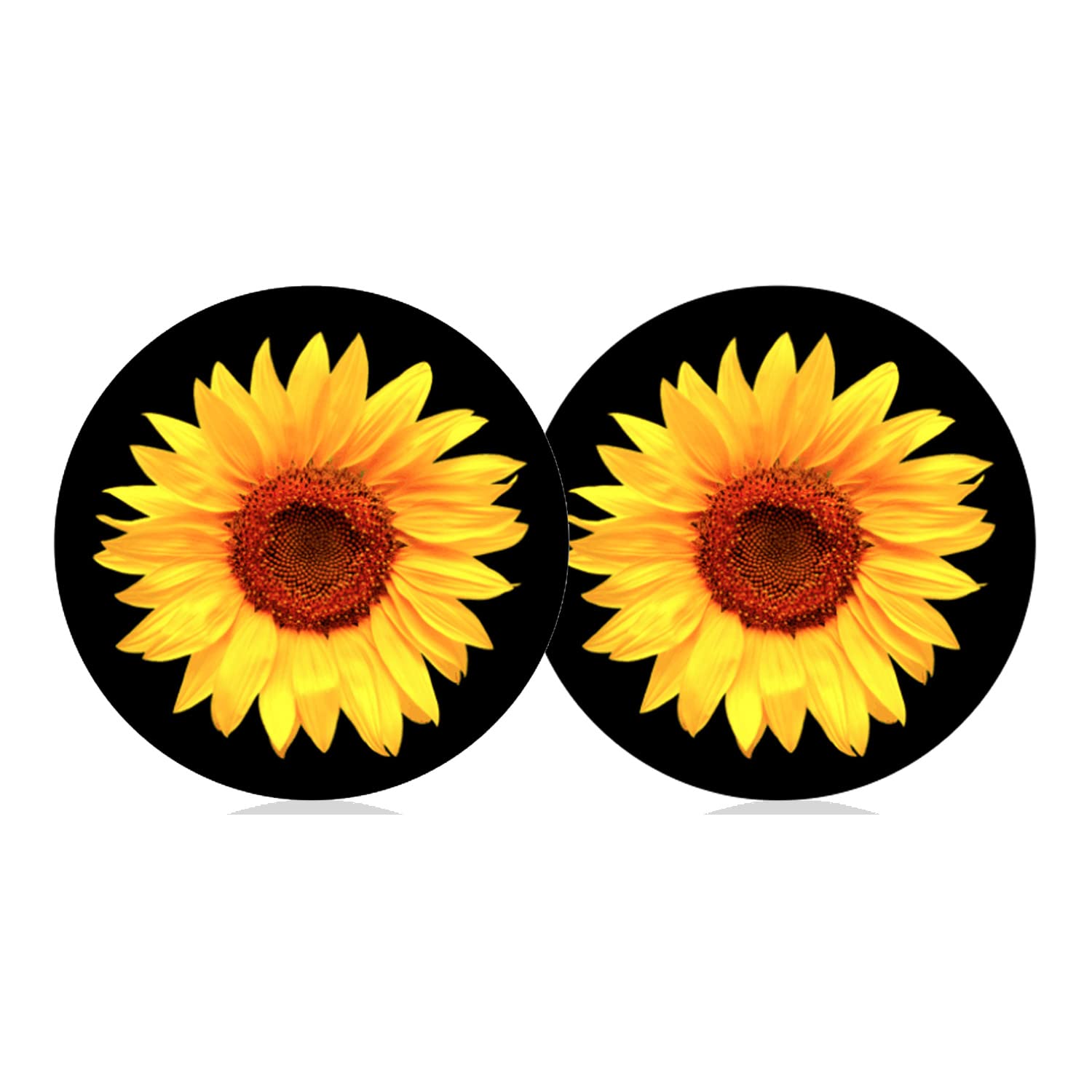 Sunflower Car Cup Holder Coaster 2PCS 2.75" Universal Silicone Auto Cup Holder Insert Coasters Car Interior Accessories Coasters by FLYEEGO