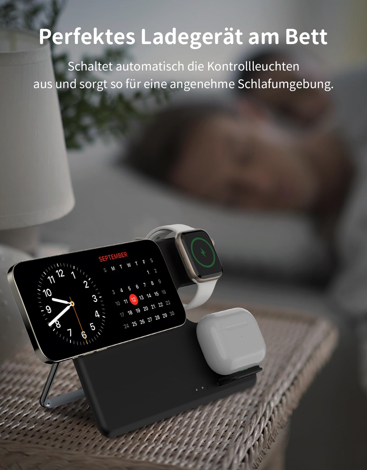 Minthouz 3 in 1 Draadloze oplader, 18W Fast Wireless Charger voor meerdere apparaten Apple Watch, AirPods, Draadloze oplader standaard compatibel met iPhone 14/13/12/11 Series (met adapter