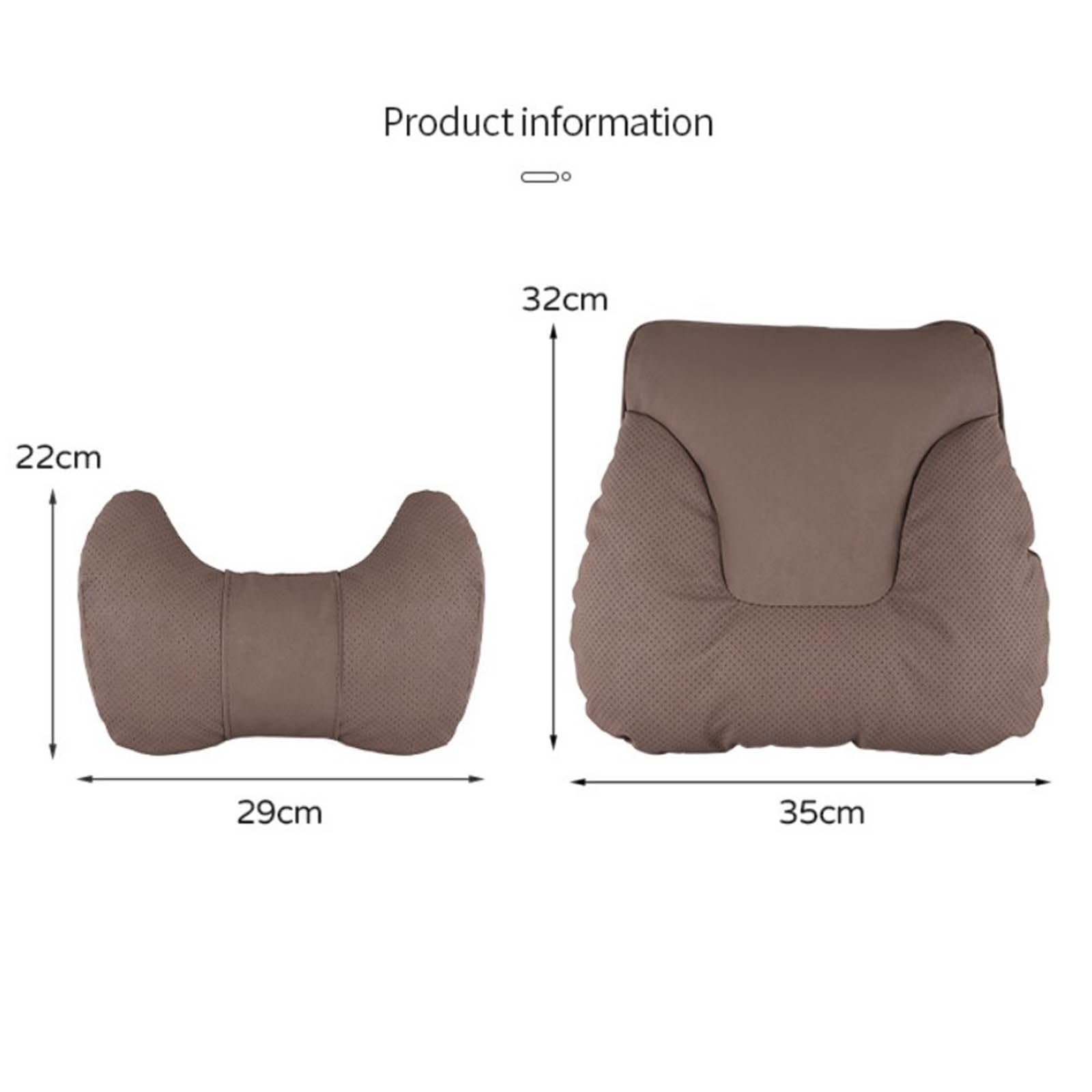 Auto Lendenwirbelstütze Kopfstütze für Stream 2000-2014, Leder Set Nacken Kopfkissen Lordosenstütze für Auto Zubehör,Orange