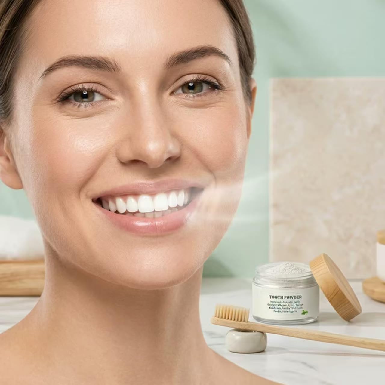 Poudre dentaire reminéralisante – Sans fluorure, blanchit, végétalienne, soutient la force de l'émail et le bien-être buccal | Ingrédients sûrs et propres | Saveur de menthe fraîche