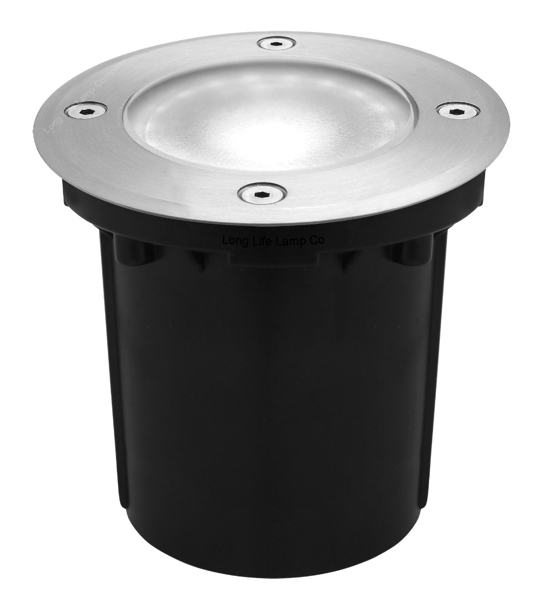 Zenon Lighting Collection 10w LED Outdoor Ground Walkover Light Round Cool White Brushed Chrome Finish Decking Pathway Recessed Uplighter GL01