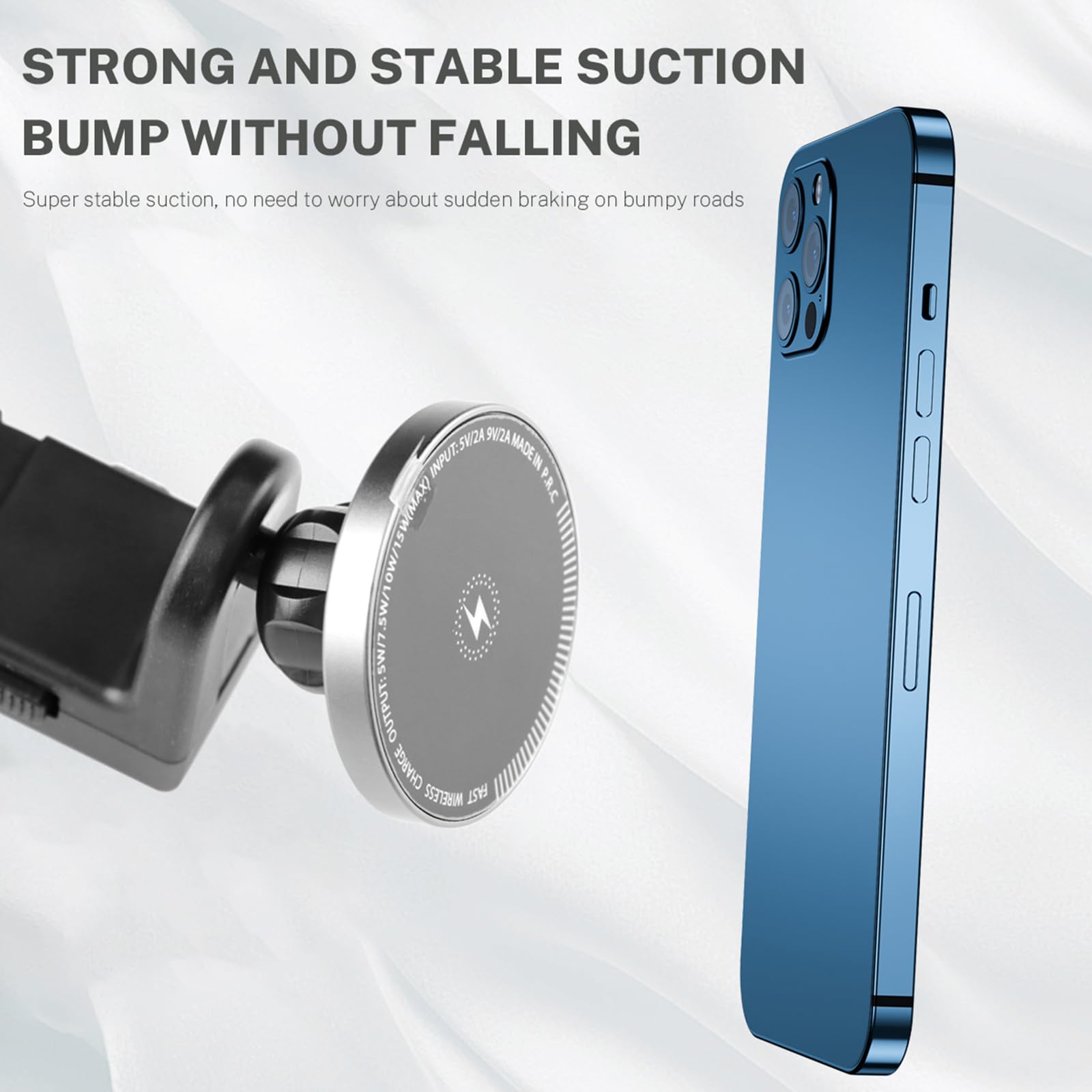 KUNGKIC Supporto per tablet da auto per BMW X3 X5 X6 I20 G05 G06 G45 G60 G61 G70 Mag-Safe supporto magnetico per auto (B(caricatore wireless)