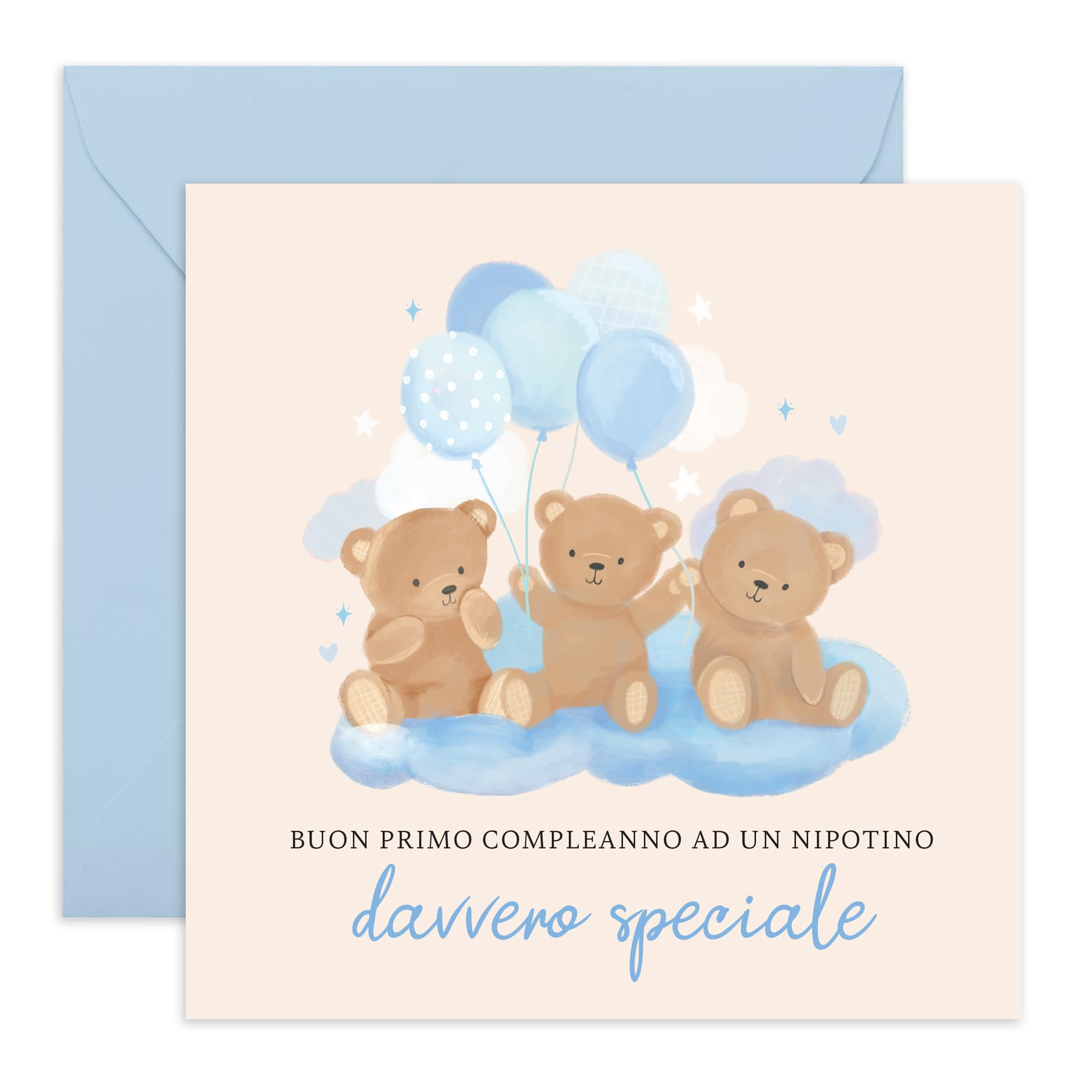 Central 23 Biglietto d'auguri per il primo compleanno del tuo bambino - Il compleanno di mio nipote Teddy - Adorabile regalo da zii e zie per i più piccoli