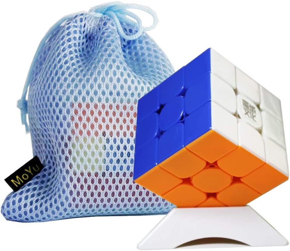 FunnyGoo MoYu Weilong WR 3x3 MoYu Culture welong wr Cube magic puzzles cubes Smoothly Fast Twist Puzzle Cube + one cube bag and one stand (Stickerless)