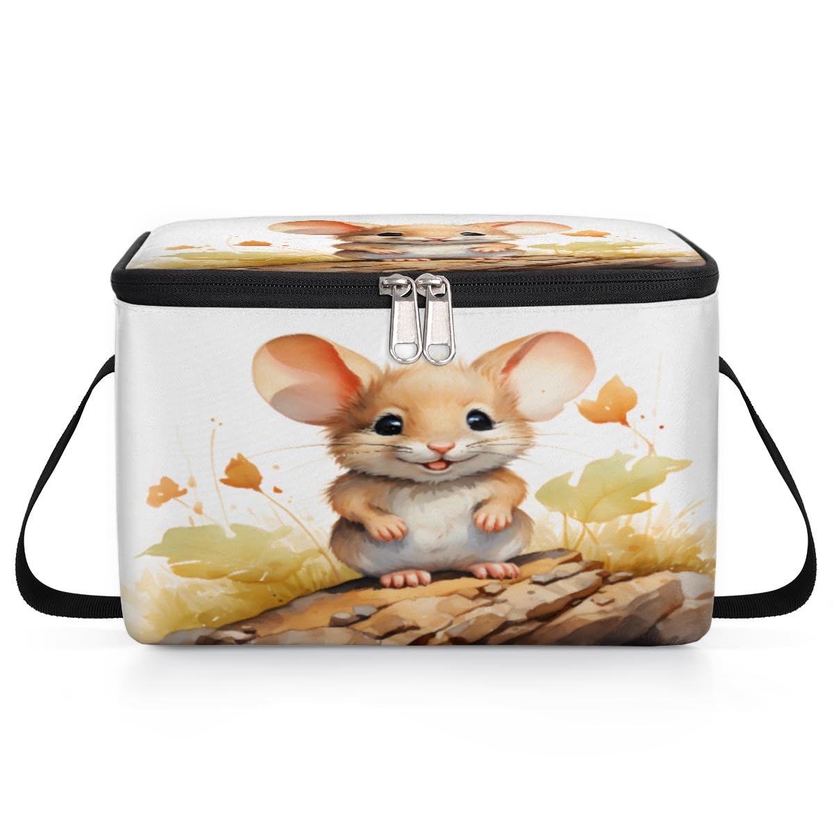 GzLeyigou Mouse Lunch Bags for Women Men 9 Cans, Hot & Cold Food Delivery Bag Insulated Grocery Bag Insulated Lunch Box Cute Mouse Cooler Bag for Office Work Picnic Beach