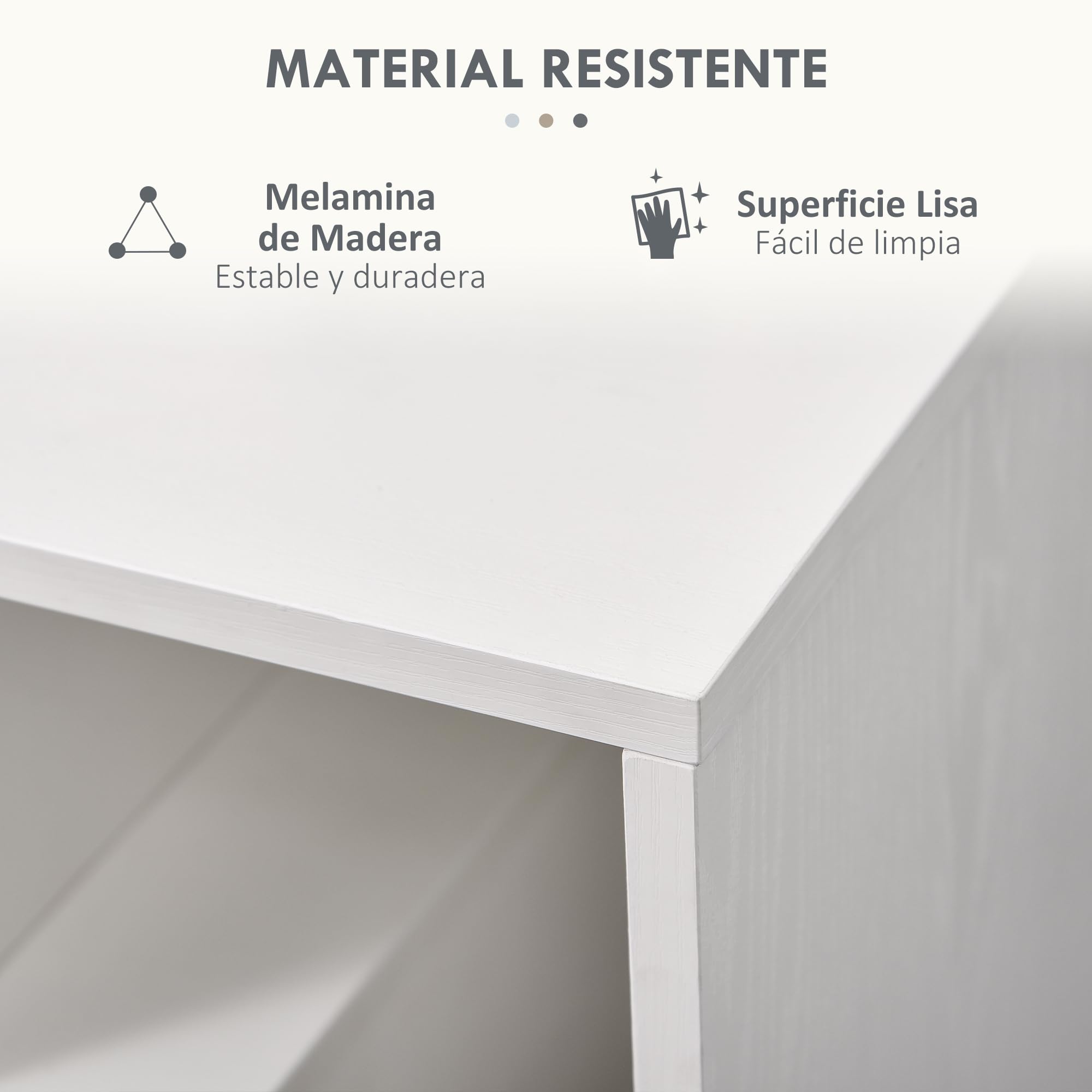 HOMCOM Mesita Auxiliar con Estantes de Almacenamiento 45x40x55 cm Blanca