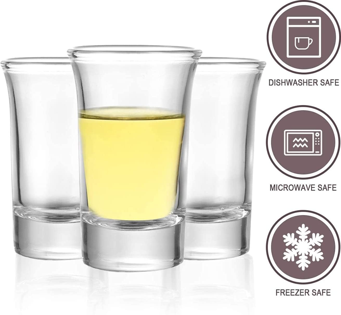 Koffing Shot Glasses 12 Pcs Heavy Base Shot Glasses 35ml Barware Shot Glass, Stackable Heavy Base Shot Glass Alcohol Vodka Tequila Whisky Shots, for Home Bars Party 3