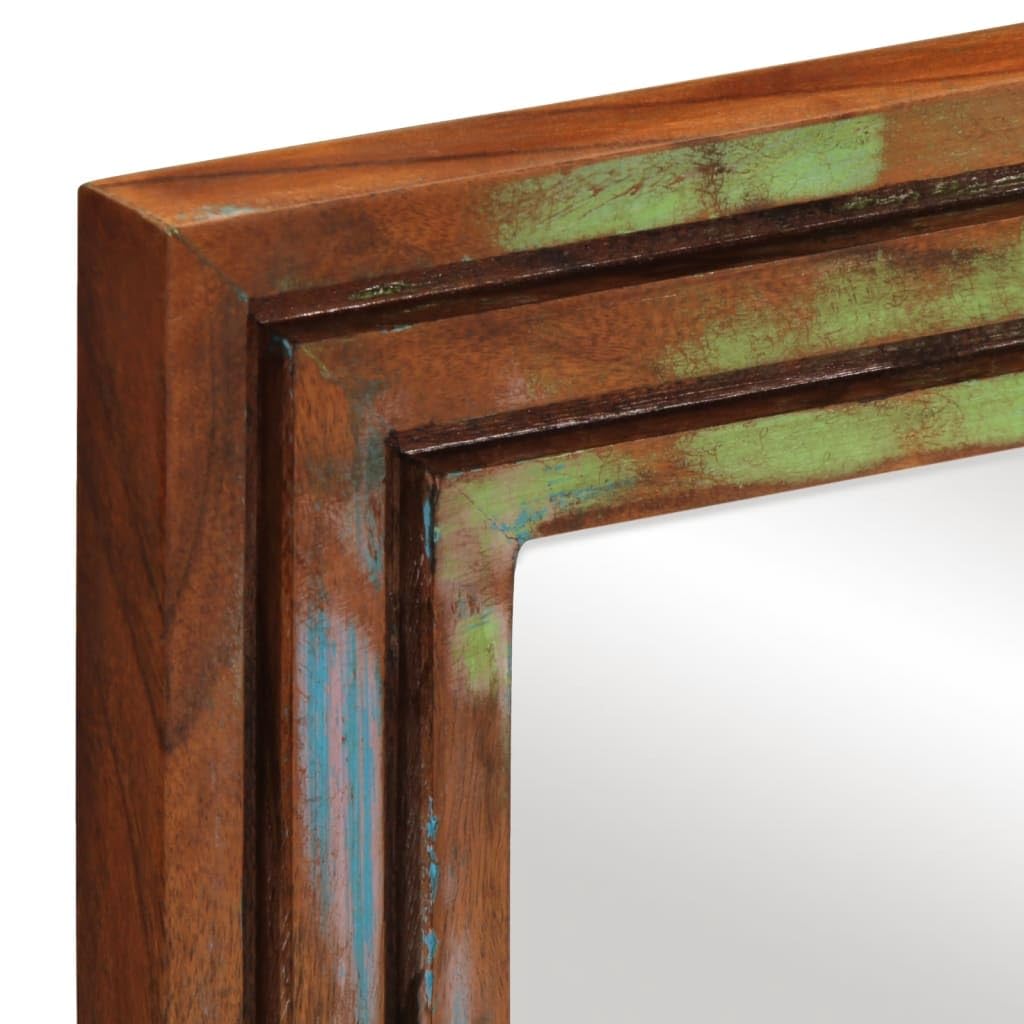 Espejo de baño 50x70 cm Acacia maciza y vidrio montado en la pared