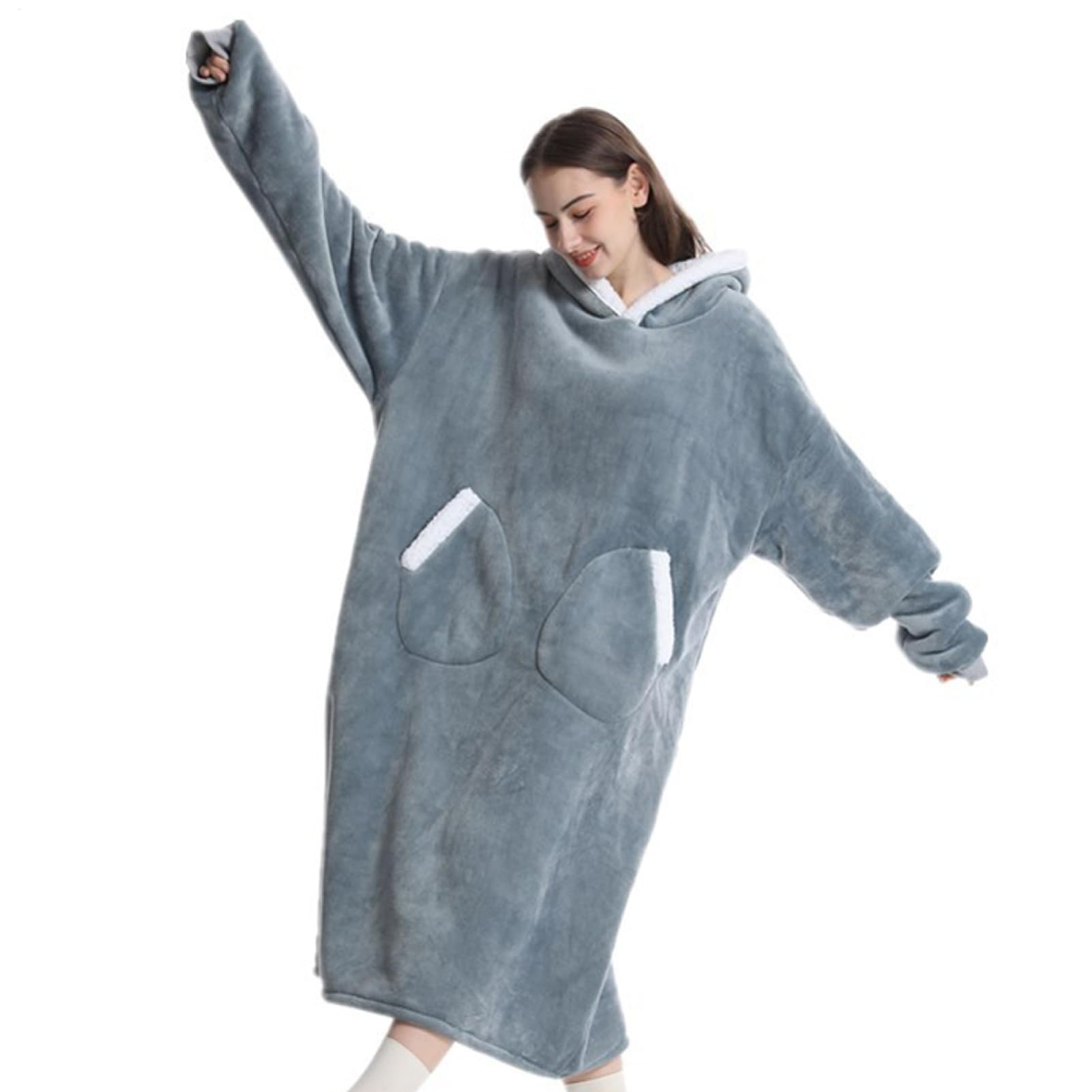 Couverture sweat à capuche adulte pour ne plus jamais avoir froid pendant le télétravail