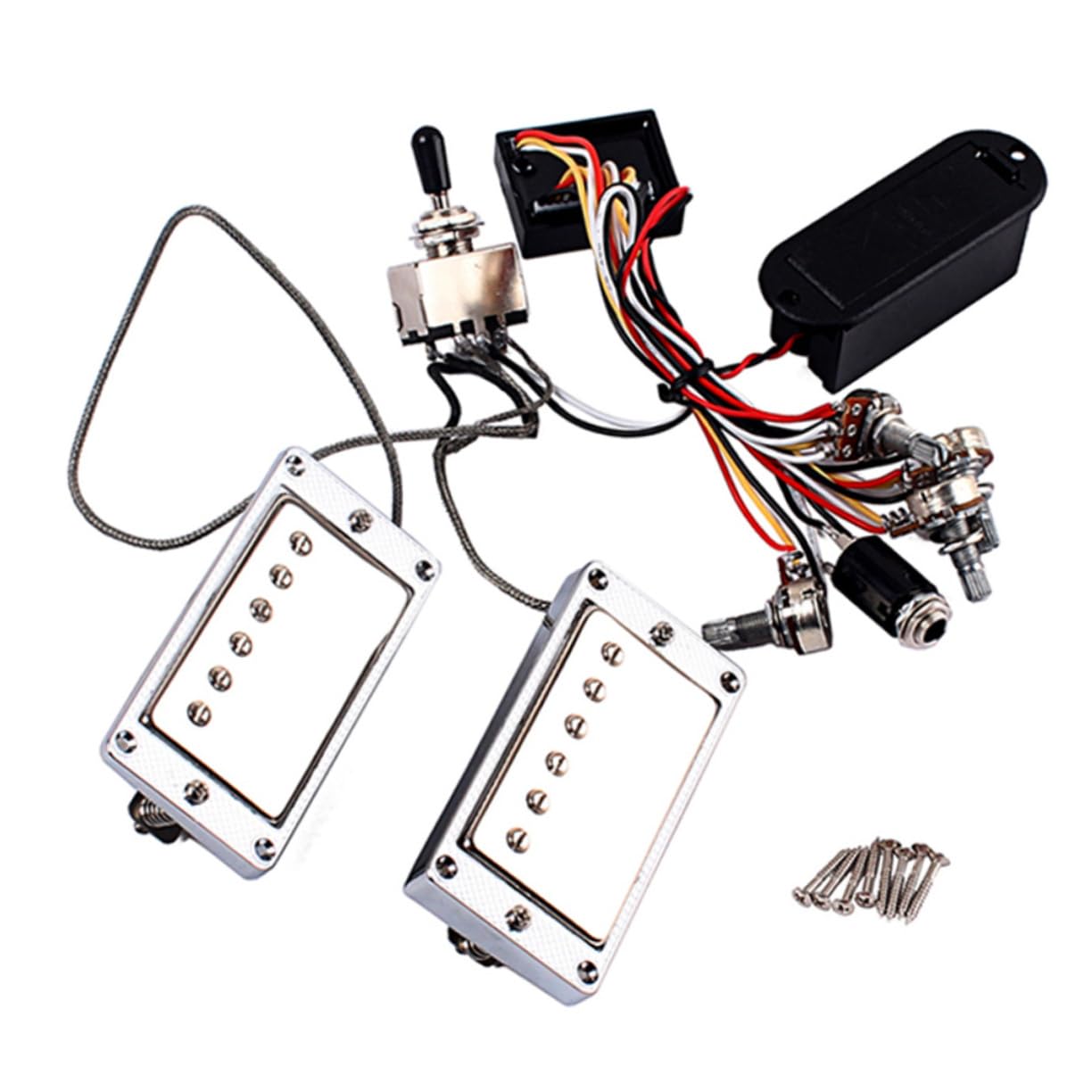 BESPORTBLE Pickup Humbucker Per Chitarra Elettrica Con Circuito Elettronico e Batteria Set Di Pickup Attivi Con Rivestimento in Cera Per Eliminare Feedback e Rumore