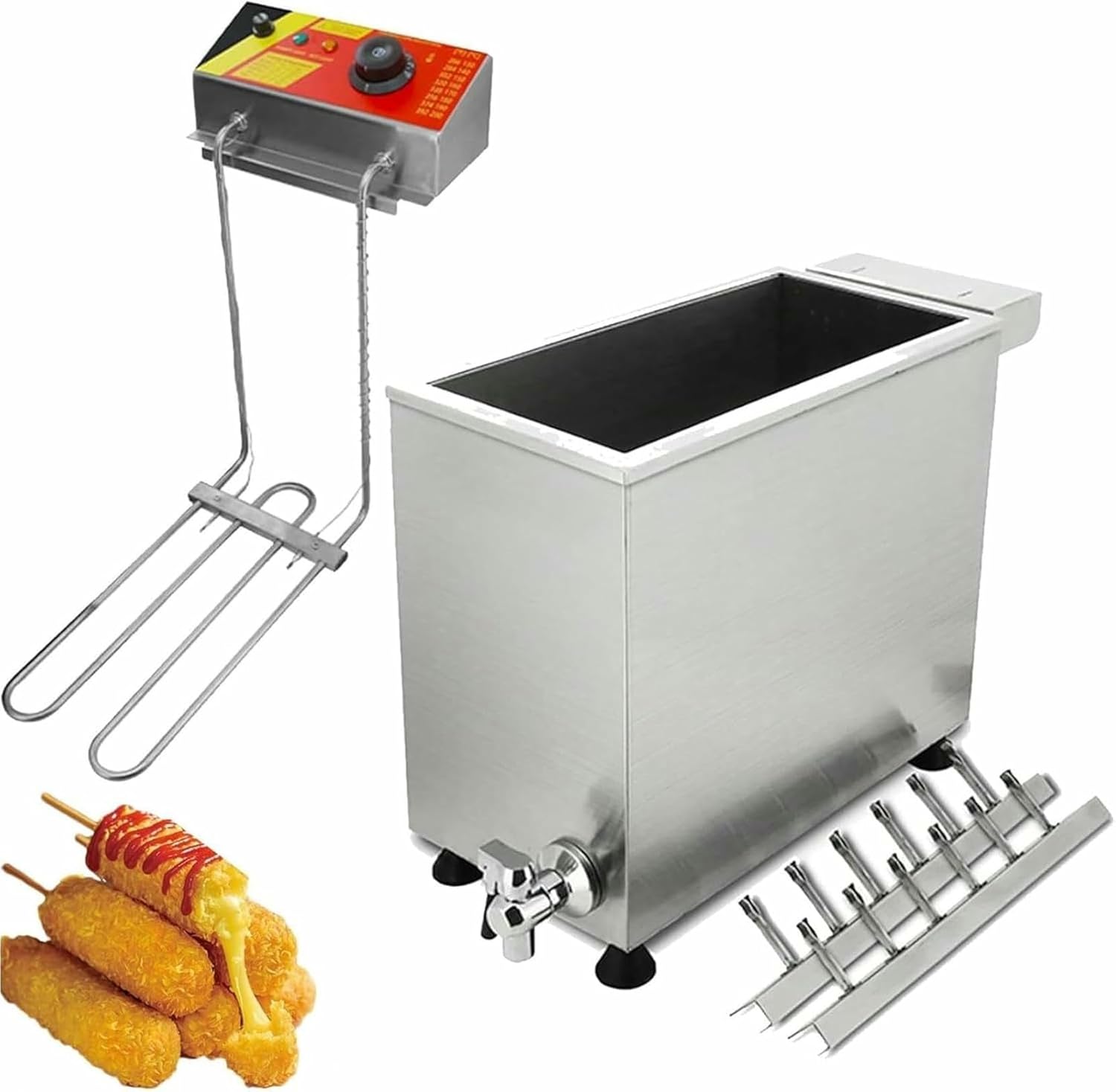 Multifunctional Dogs, 3000 W, Automatic, Commercial, 25 L, Large Capacity, Mozzarella and Cheese Sticks, Electric, Korean, Pa