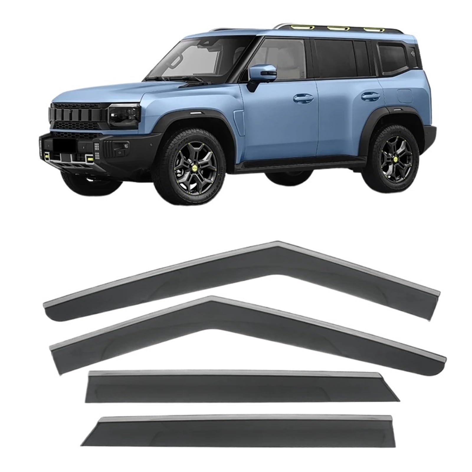 4pcs Compatible for JETOUR T2 X70 X90 X95 Plus Dashing 2018-2025 Car Window Visor Waterproof Anti-Rain Auto External Accessories(JETOUR T2 23-25)
