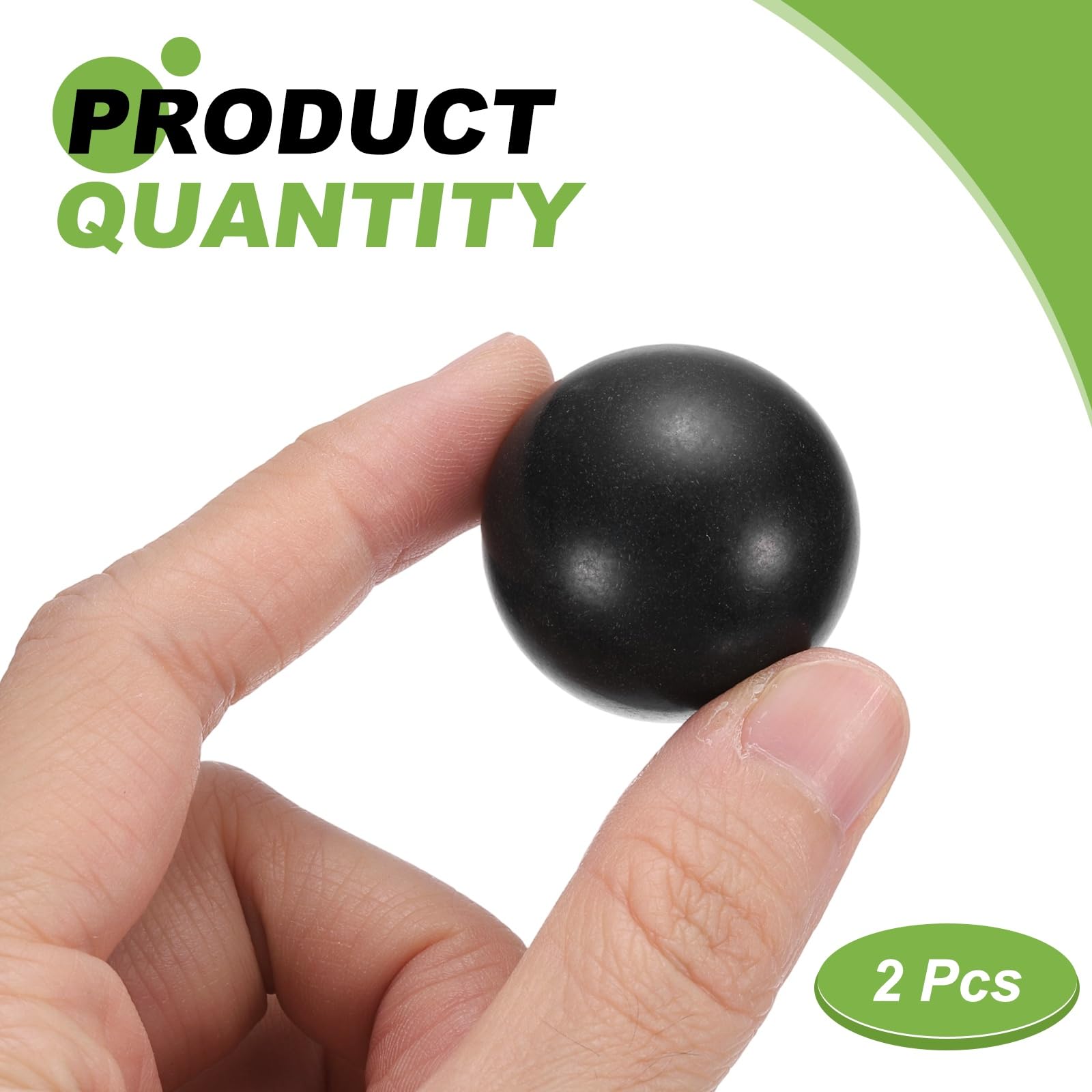 sourcing map Lot de 2 billes de roulement en plastique PP, 30 mm, boules en plastique solide G2 de précision en polypropylène, noir