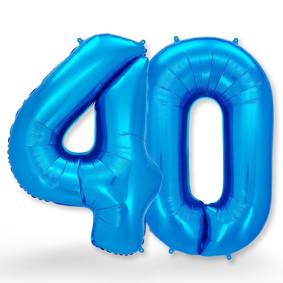 FUNXGO Folien-Ballon 40, Helium-Ballon, Luftballon-Zahl, nachfüllbare Riesen-Ballonzahl, Party-Deko zum 40. Geburtstag, Jubiläum, Hochzeit, blau