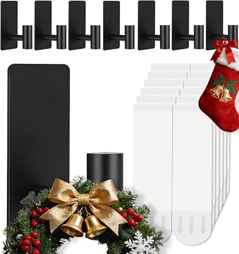 8 ganchos para toallas resistentes para colgar, ganchos adhesivos de pared con tiras extraíbles, adhesivos sin daños, para exteriores, para baños,