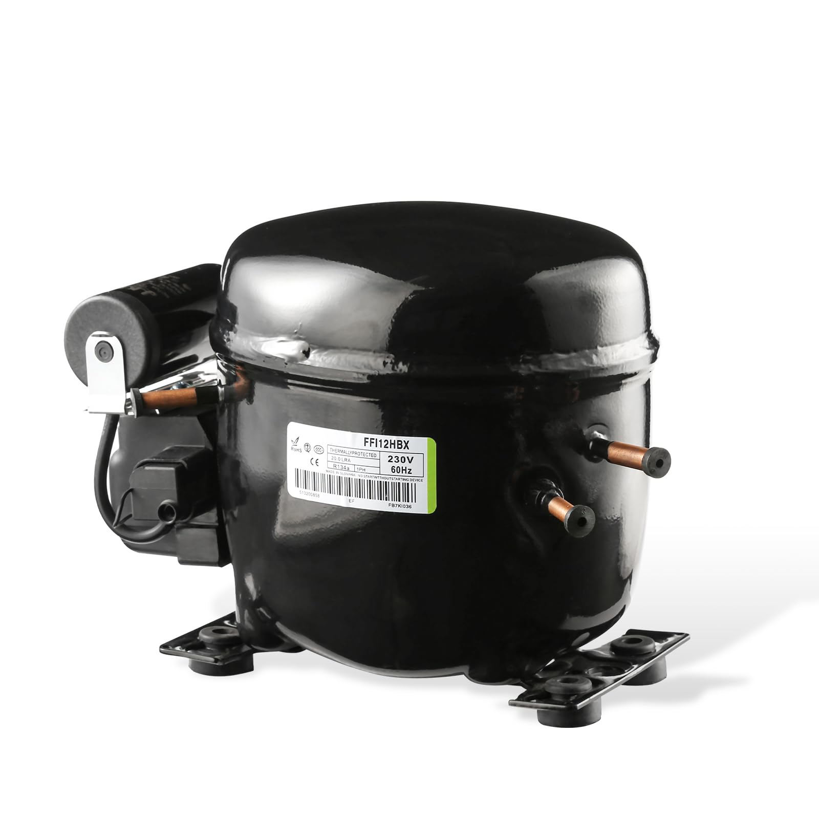 FFI12HBX Replacement Refrigeration Compressor 1/3 HP R134a R-134A. FFI12HBX Refrigeration Compressor Compatible with Embraco Whirlpool GE Frigidaire Haier Electrolux