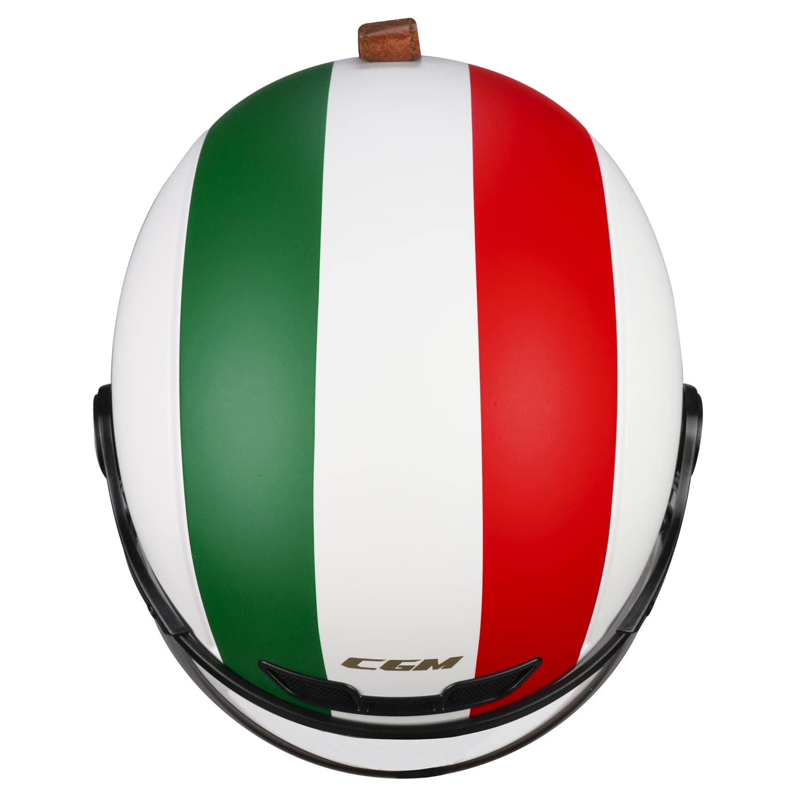 CGM EBI Casque de Ski Unisexe Adulte, Blanc Vert Rouge Mat, S (55-56cm)