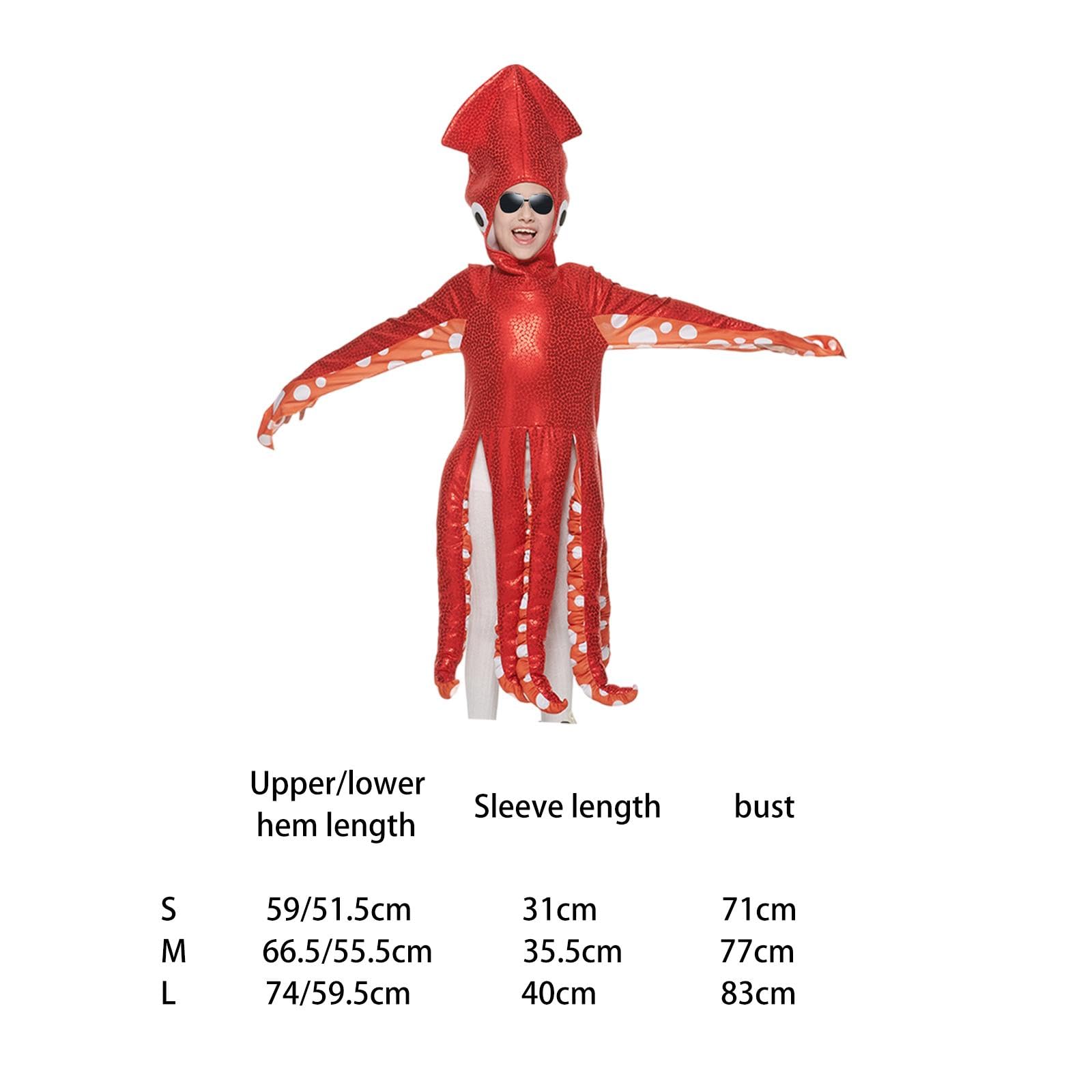 Kinderkostüm Junge Mädchen Tieroverall Verkleidung Kostümspiel Polyester Atmungsaktiv für Meeresparty Karneval Zuhause, L