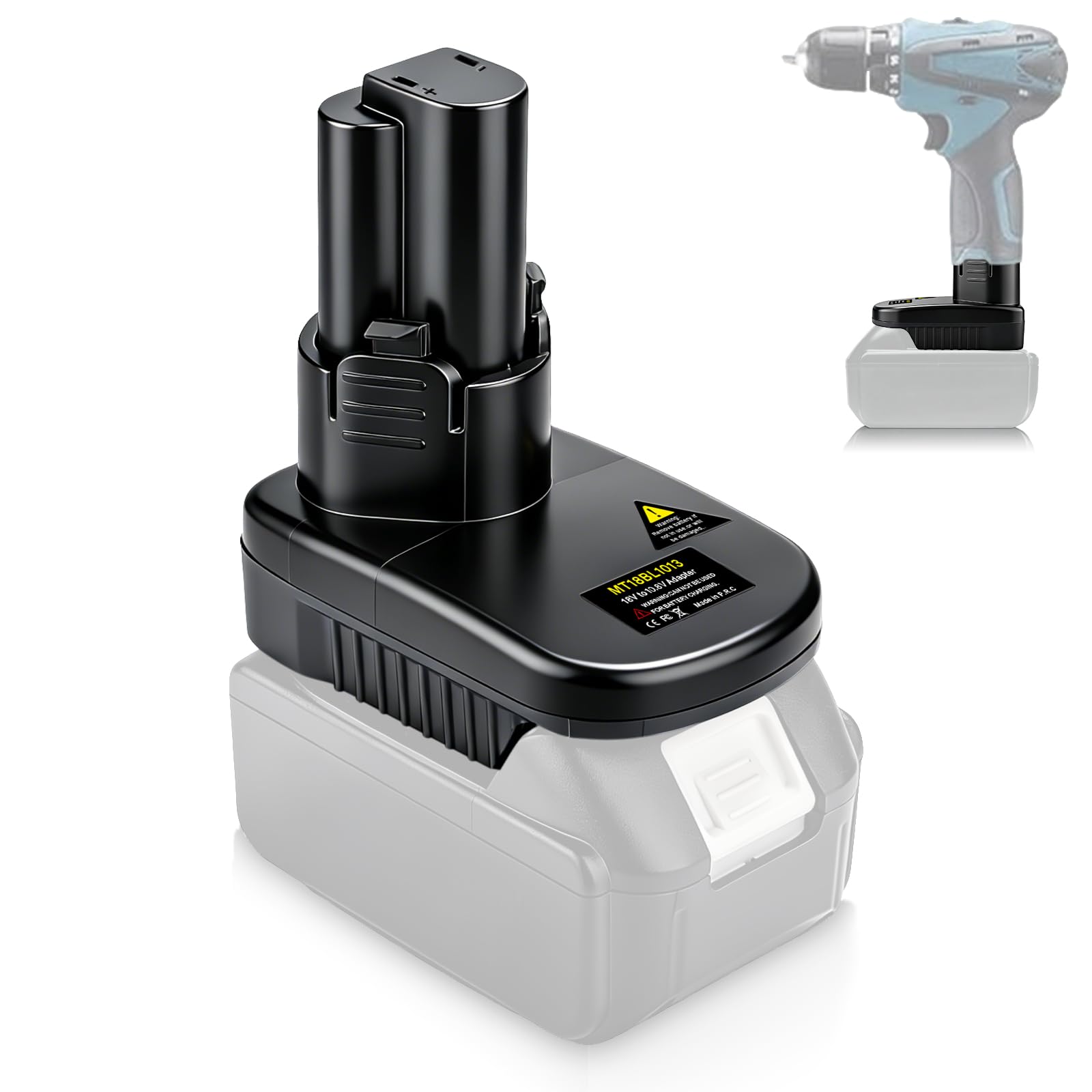 Adaptador de batería Makita de 18 V a 10,8 V, para Makita de 18 V para convertir a funcionar para herramienta eléctrica inalámbrica Maki*ta de 10,8 V