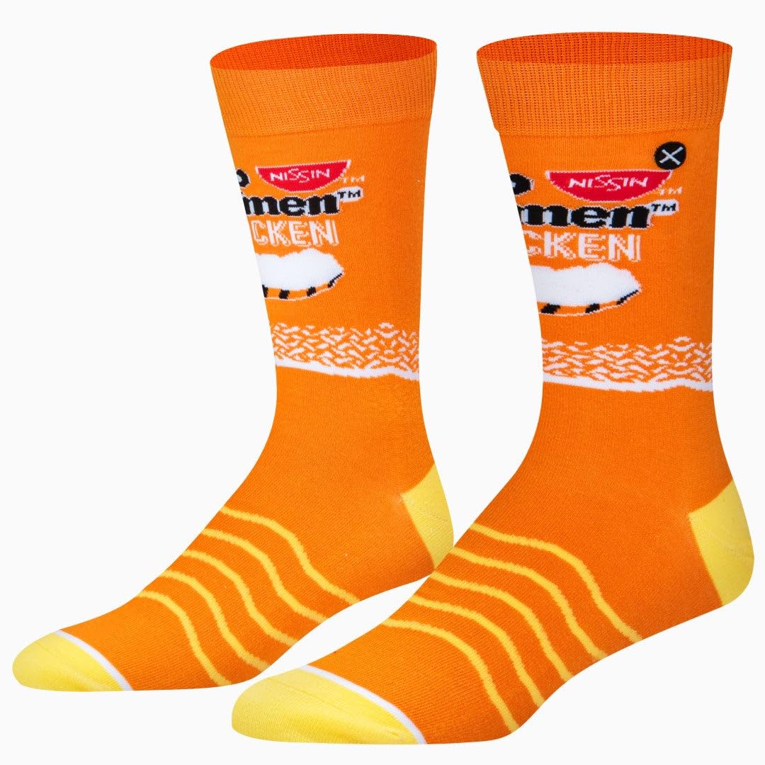 Odd Sox Unisex Top Ramen Chicken Back To The Future Merchandise, Men's Fun 80'S Crew Socks Large, Assorted, Large