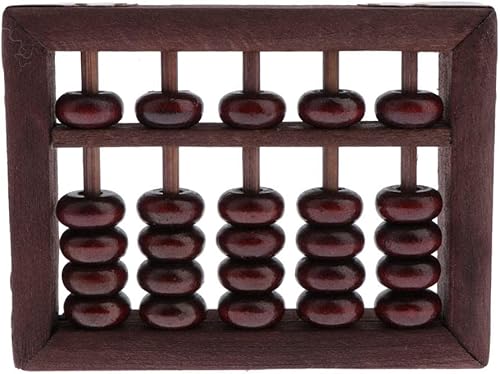 Miniatura 2 de Herramienta de cálculo de ábaco de madera vintage con caja