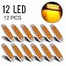 Partsam (12) Ultra Thin Spyder 12LED Marker / Turn Signal Light Clearance Amber SS Bezel, 6-1/5" Sealed Trailer Clearance and Side Marker Lights Flush Mount, stainless steel rim, flat lens