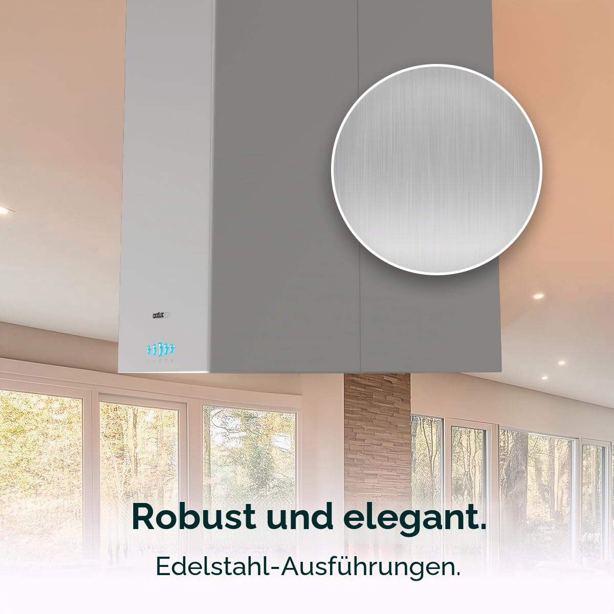 Cecotec Bolero Flux ICT 388000 Dunstabzugshaube, Edelstahl, 210 W, 38 cm, 800 m³/h, A++, LED